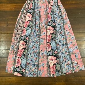 Floral Pink and Black Skirt